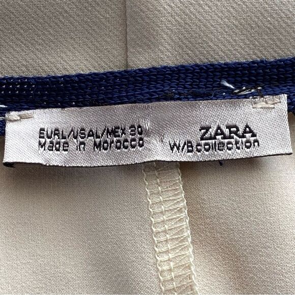 Zara W/B Collection Jacquard Metallic Striped Cropped Blouse Size Large - Picture 9 of 13